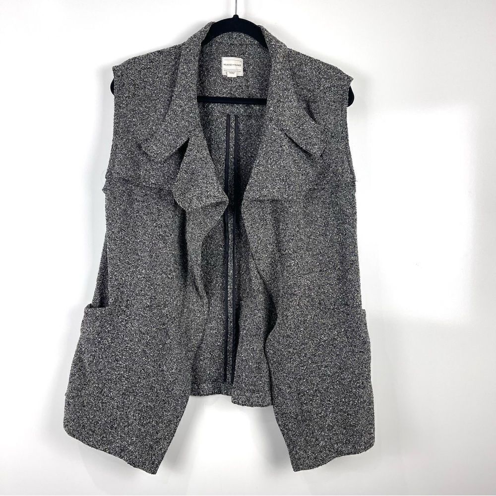 Melrose and Market Sleeveless Oversized Open Front Vest Gray Size Small